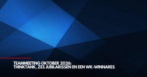 Teammeeting Naast de gebruikelijke agenda ging deze keer bijzondere aandacht naar de voortgang en de resultaten van de M2Q ThinkTank.
